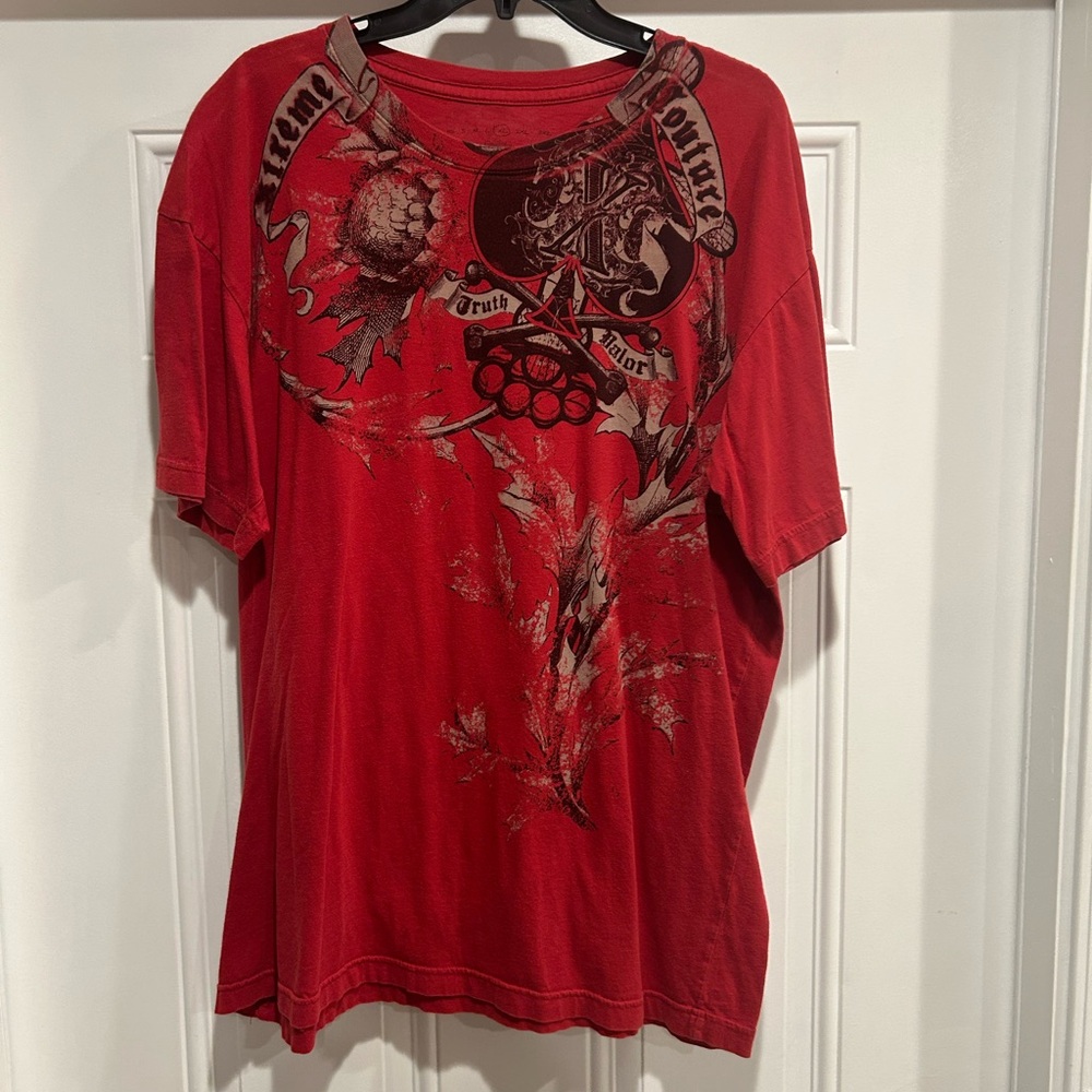 Affliction Red Graphic T-Shirt